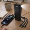 20000MAH NEXT TECH LASTING POWERBANK WITH IN-BUILT CHARGING CABLES & TOUCH LIGHT