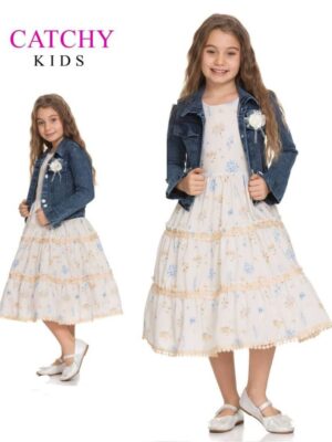 CATCHY KIDS TURKEY GOWN WITH JEANS JACKET*