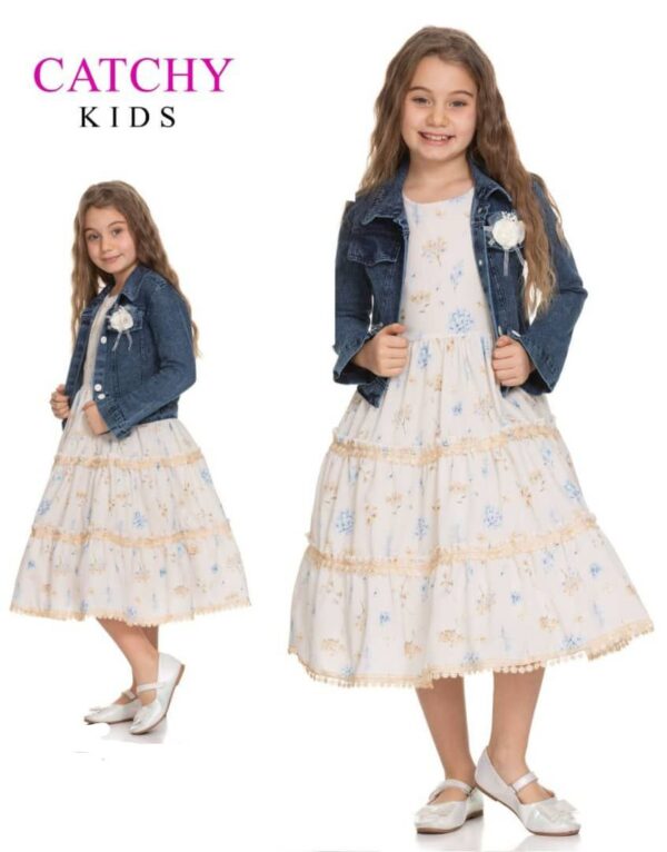CATCHY KIDS TURKEY GOWN WITH JEANS JACKET*