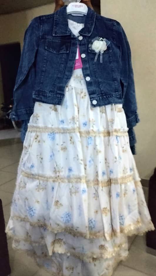 CATCHY KIDS TURKEY GOWN WITH JEANS JACKET*