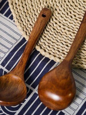 THICKENED WOODEN COOKING SPOON (For Stirring Soup, Stew, Rice etc - FOR THAT NATURAL TOUCH & TASTE)