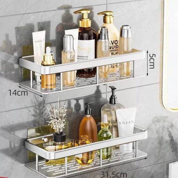 2 in 1 MULTIPURPOSE KITCHEN/BATHROOM WALL MOUNT SHELF