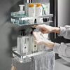 2 in 1 MULTIPURPOSE KITCHEN/BATHROOM WALL MOUNT SHELF