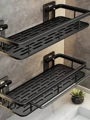 2 in 1 MULTIPURPOSE KITCHEN/BATHROOM WALL MOUNT SHELF