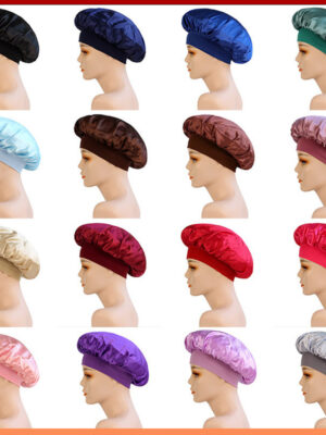 LUXURY SATIN WIDE-BRIM CAP